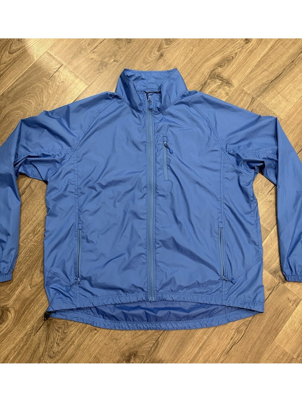 LL.Bean Men's XL Casco Bay Windbreaker Jacket Blue Full Zip Lightweight Hiking